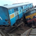 Los dos trenes, en el lugar del accidente.-AFP