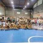 Participantes en las exhibición del Club Patín Soria en el San Andrés. HDS