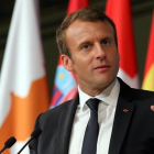 Macron, durante su discurso en la Sorbona, en París, el 26 de septiembre.-REUTERS / LUDOVIC MARIN