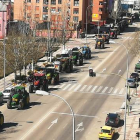 Tractores entrando en la ciudad de Soria. / LUIS ÁNGEL TEJEDOR
