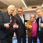 Luis del Olmo, Carlos Herrera, José María García e Iñaki Gabilono, en el programa matinal 'Herrera en la COPE'.-