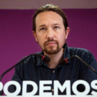 Pablo Iglesias, en rueda de prensa tras las elecciones del 26-M.-EFE / LUCA PIERGIOVANNI