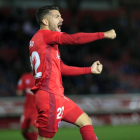 Los rojillos se sobreponen al gol en propia de Sola para remontar y pasar por encima del Lugo 
Curro fue el protagonista con un doblete y Guillermo se carga de moral con su primer gol del curso