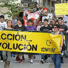 Participantes en la manifestación del 15-M-