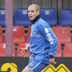 Ripa volvió ayer a entrenar con el resto del equipo. / V. Guisande-