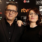 Andreu Buenafuente y Silvia Abril, en la presentación de la gala de los Premios Goya, en Madrid, este lunes.-EFE
