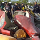 El helicóptero “El Patriota” se estrelló en el estacionamiento de la Plaza de Toros, en Maracaibo.-TWITTER