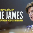 Foto de propaganda de Diane James, nueva líder del UKIP.-