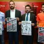 Abel Antón, Ángel Hernández, Eduardo Munilla y Rubén Andrés en la presentación de la novedosa Media Maratón Ciudad de Soria.-Álvaro Martínez