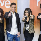 Maverick, Electric Nana, Xuxo Jones y Salvador Bertran, miembros del jurado de TVE en el Festival de Eurovisión 2016, con Barei (segunda por la derecha).-RTVE
