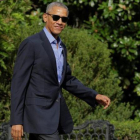 Barack Obama, en Washington antes de partir a Nueva York.-REUTERS / JOSHUA ROBERTS
