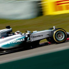 El Mercedes de Lewis Hamilton en el Gran Premio de China.-Foto: DIEGO AZUBEL / EFE