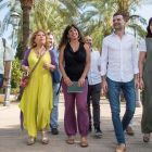 Teresa Rodríguez, en el centro, con otros representantes de fuerzas de la confluencia andaluza de Podemos. /-EFE / RAÚL CARO