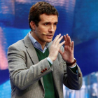 El presidente del PP, Pablo Casado.-DAVID AGUILAR (EFE)
