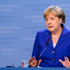 La canciller alemana, Angela Merkel, tras la cumbre de Bruselas.-GEERT VANDEN WIJNGAERT / AP