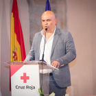 El nuevo presidente de Cruz Roja Soria, Eduardo Martínez, durante su intervención en el acto de toma de posesión.
