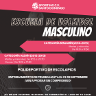 Cartel anunciador de la escuela de voleibol del Santo Domingo.