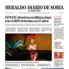 Portada de Heraldo-Diario de Soria de 10 de septiembre de 2023.