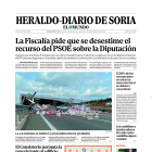 Portada de Heraldo-Diario de Soria del 8 de julio de 2023.