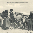 ‘Aldeanos que vienen al mercado de la capital’, postal de Aurelio Rioja (junio de 1908), del Museo Sorolla.