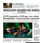 Portada de Heraldo-Diario de Soria del 29 de septiembre de 2023.