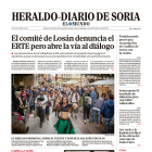 Portada de Heraldo-Diario de Soria de 14 de octubre de 2023.