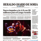 Portada de Heraldo-Diario de Soria de 28 de diciembre de 2023.