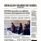 Portada de Heraldo-Diario de Soria de 29 de diciembre de 2023.