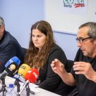 Los representantes de Coag, Asaja y UPA en la rueda de prensa donde anunciaron que suspendían la movilización ahora recuperada.