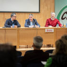 Reunión del Consejo Sindical de Csif Soria con el presidente autonómico, Benjamín Castro (centro).