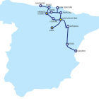 Mapa del corredor Cantábrico-Mediterráneo con la inclusión del ramal hasta Soria desde Castejón