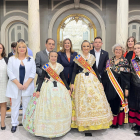 Foto de familia de la visita del presidente Serrano a la Casa de Soria en Valencia.