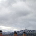 La cota de nieve a las 9.00 horas, perfectamente visible desde Soria en la sierra de Santa Ana.