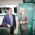 Carlos Martínez y Domingo Barca, en la presentación de las cuentas de Caja Rural de 2023