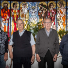 Manuel Revuelto, Antonio García, Rufo Nafría y Marcelino Núñez, junto a Julio Santamaría, residente en Zaragoza, cumplen 65 años de ordenación.