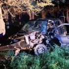 Estado del coche afectado tras el accidente.