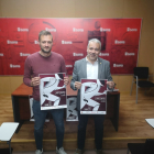 El concejal de Deportes del Ayuntamiento de Soria, Manu Salvador, y el presidente de la Federación de Castilla y León de Esgrima, Daniel Bravo, durante la presentación del Nacional.