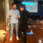 Eder García y Andrea San Andrés en la presentación de la muestra.