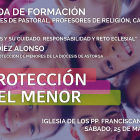 Cartel anunciador de la jornada sobre protección del menor de la Iglesia de Osma Soria.