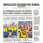 Portada de Heraldo Diario de Soria del 26 de mayo de 2024.