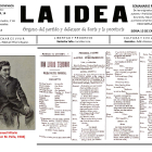 Cabecera de La Idea, retrato de su director en apunte a lápiz y carbón de M. Peña (1904) y primera entrega del folletón ´Don Lacio Tenorio´. [M. Peña; BPS; y JAGB