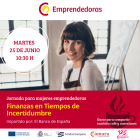 Cartel de la jornada 'Finanzas en tiempos de incertidumbre'.
