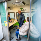 Presentación del servicio de Banca Móvil en Adradas el pasado mes de febrero.