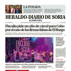 Portada de Heraldo Diario de Soria del 26 de julio de 2024.