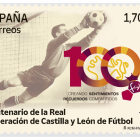 Sello conmemorativo del centenario de la Real Federación de Castilla y León de Fútbol.