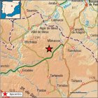 Epicentro del terremoto, con el sureste de la provincia de Soria en el 'pico' superior izquierdo de la imagen.