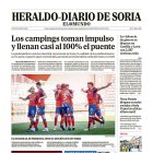 Portada de Heraldo-Diario de Soria de 15 de agosto de 2024.