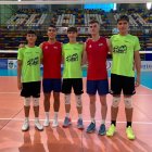 Los tres canteranos sorianos junto a los sorianos Lucas Lorente y Adrián Olalla, concentrados con la absoluta en Guadalajara.