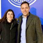 Patricia Giaquinta, responsable de la sección, junto con el presidente del Calasanz Gonzalo Irigoyen.