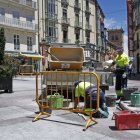 Trabajadores municipales durante su jornada en una imagen de archivo.